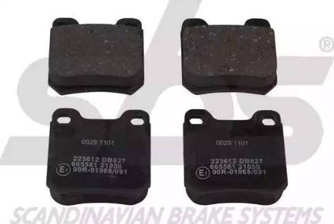 SBS 1501223612 - Brake Pad Set, disc brake www.autospares.lv