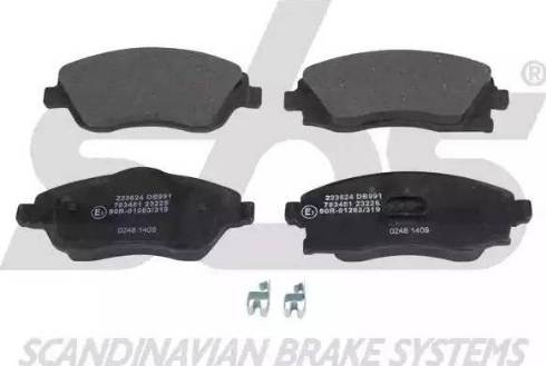 SBS 1501223624 - Brake Pad Set, disc brake www.autospares.lv