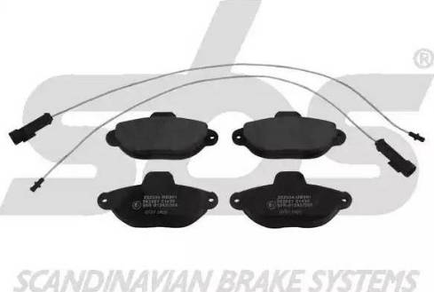 SBS 1501222334 - Brake Pad Set, disc brake www.autospares.lv