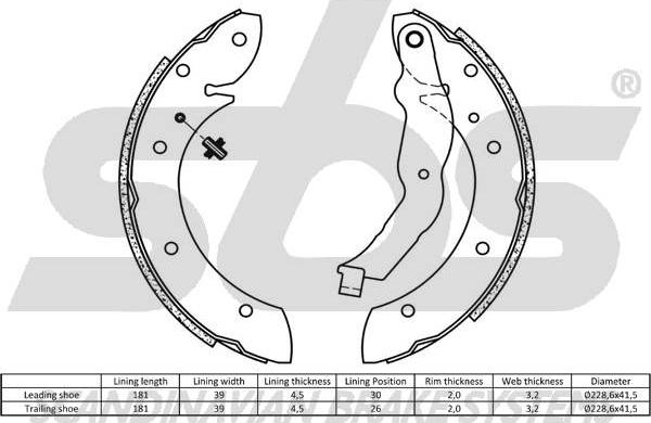 SBS 18492799575 - Bremžu loku komplekts autospares.lv