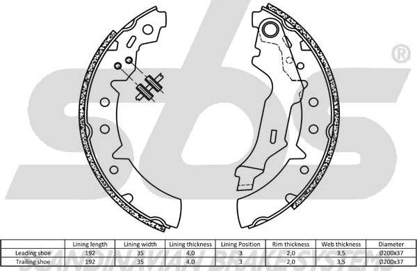 SBS 18492745660 - Bremžu loku komplekts www.autospares.lv