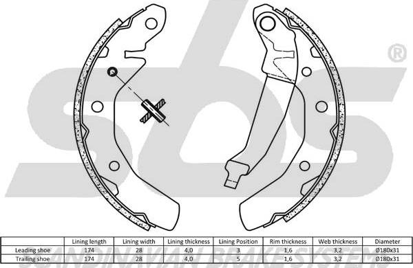 SBS 18492750610 - Bremžu loku komplekts www.autospares.lv