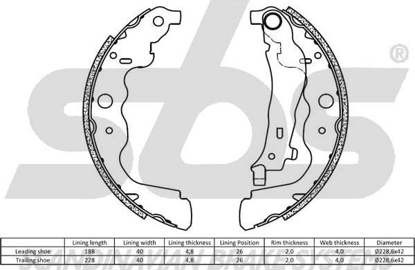 SBS 1849.2739787 - Bremžu loku komplekts www.autospares.lv