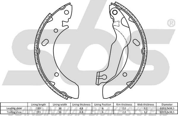 SBS 18492734561 - Brake Shoe Set www.autospares.lv