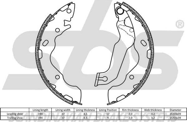 SBS 18492734703 - Bremžu loku komplekts www.autospares.lv