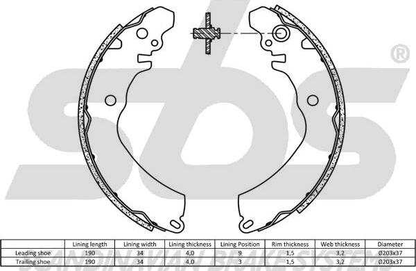 SBS 18492730568 - Bremžu loku komplekts autospares.lv