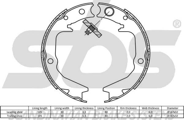 SBS 18492730674 - Brake Shoe Set www.autospares.lv