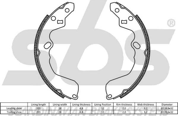 SBS 18492732622 - Bremžu loku komplekts autospares.lv