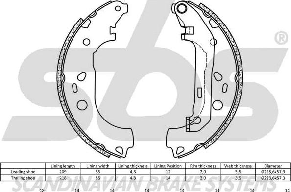 SBS 18492725700 - Bremžu loku komplekts autospares.lv