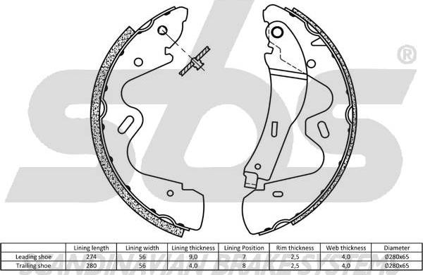 SBS 1849.2722735 - Bremžu loku komplekts autospares.lv