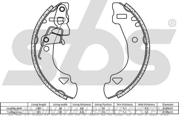 SBS 18502723548 - Bremžu loku komplekts autospares.lv