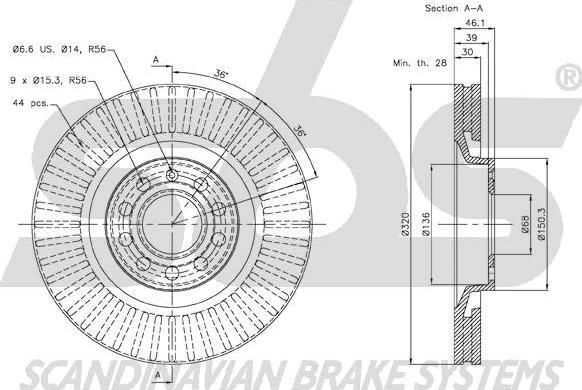 SBS 18153447107 - Тормозной диск www.autospares.lv