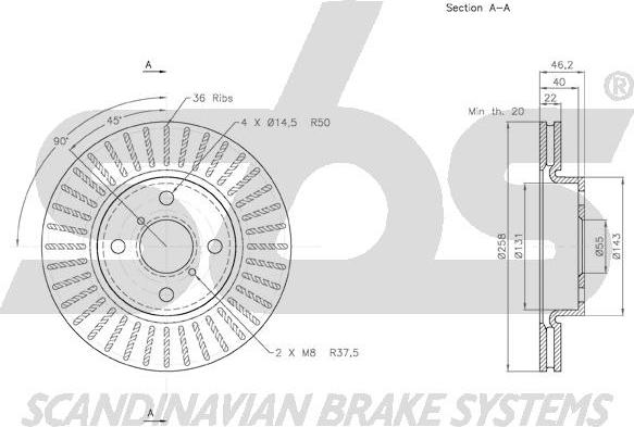 SBS 18153145115 - Bremžu diski www.autospares.lv