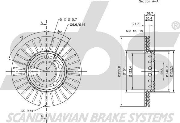 SBS 1815314758 - Bremžu diski www.autospares.lv