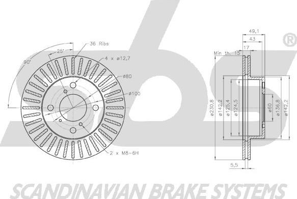 SBS 1815315237 - Bremžu diski autospares.lv