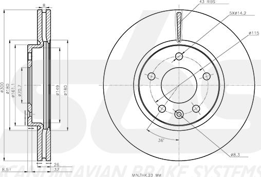 SBS 1815313685 - Bremžu diski autospares.lv