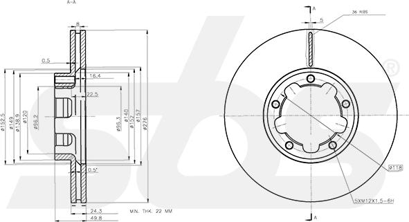 SBS 1815312299 - Bremžu diski autospares.lv