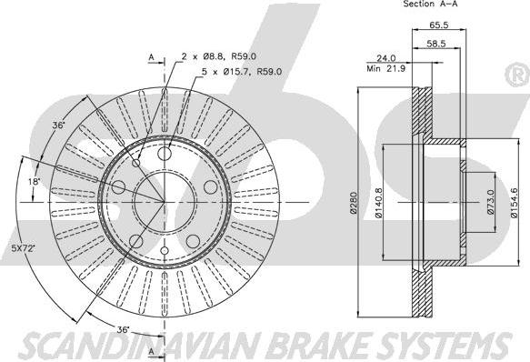 SBS 1815209945 - Bremžu diski autospares.lv