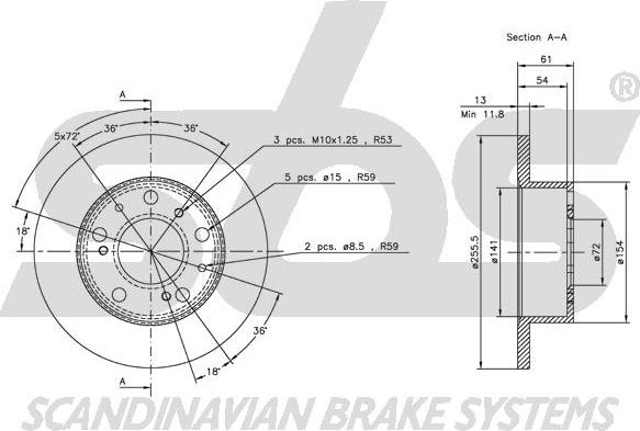 SBS 1815209913 - Тормозной диск www.autospares.lv