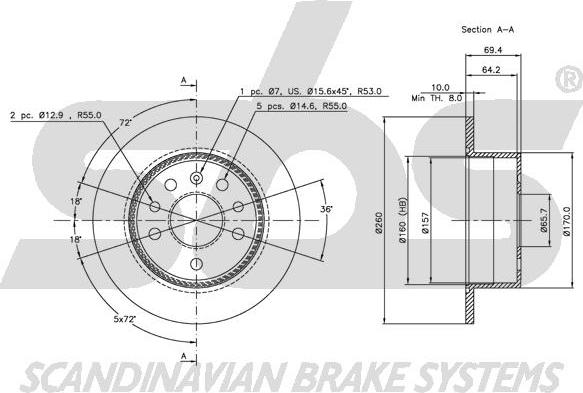 SBS 1815209938 - Bremžu diski www.autospares.lv