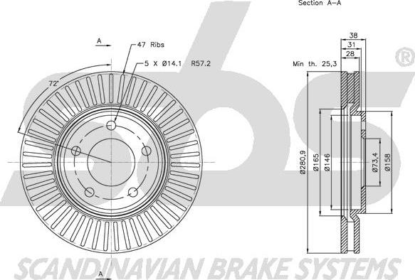 SBS 1815319313 - Bremžu diski autospares.lv