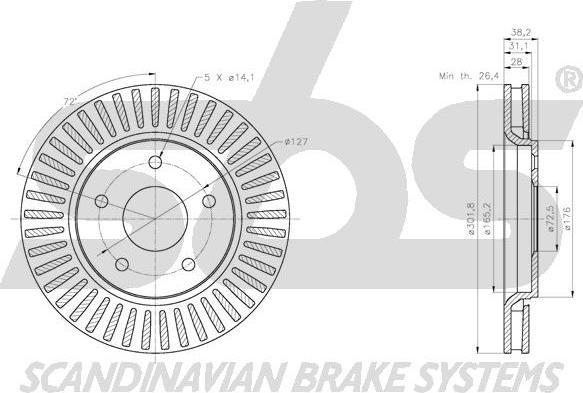 SBS 1815319333 - Bremžu diski www.autospares.lv