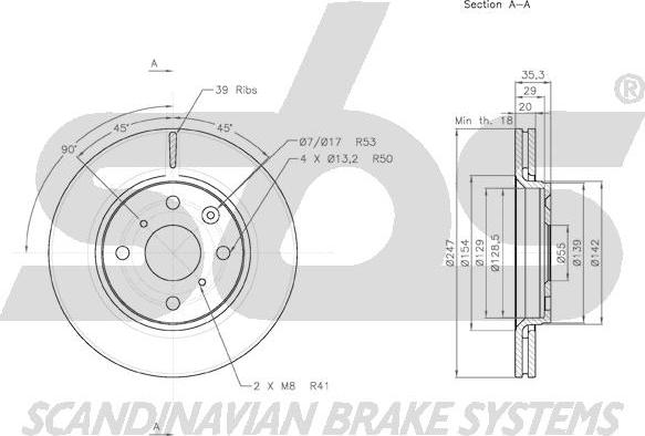 SBS 18152045102 - Bremžu diski autospares.lv