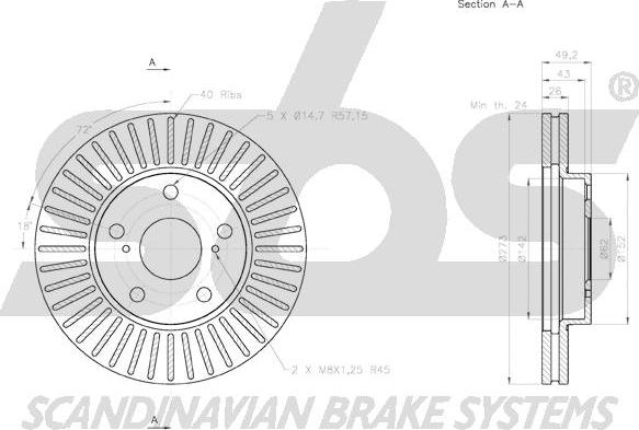 SBS 18153145120 - Bremžu diski autospares.lv