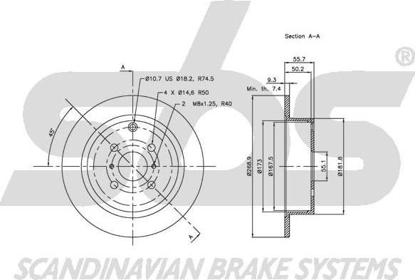 SBS 1815204581 - Тормозной диск www.autospares.lv