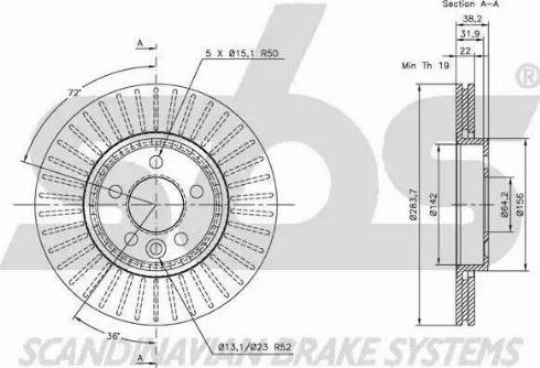 SBS 1815314013 - Bremžu diski autospares.lv