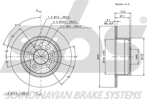 SBS 1815204807 - Bremžu diski autospares.lv