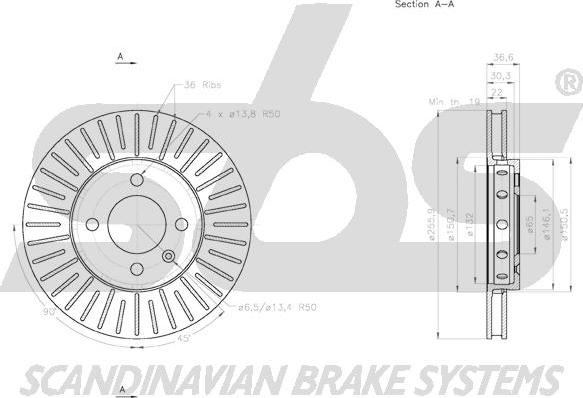 SBS 18152047157 - Bremžu diski www.autospares.lv