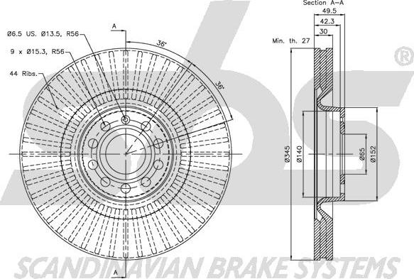 SBS 1815314786 - Bremžu diski autospares.lv