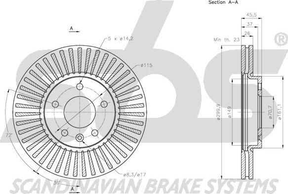 SBS 1815315015 - Bremžu diski autospares.lv