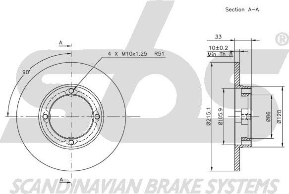 SBS 1815205202 - Bremžu diski www.autospares.lv