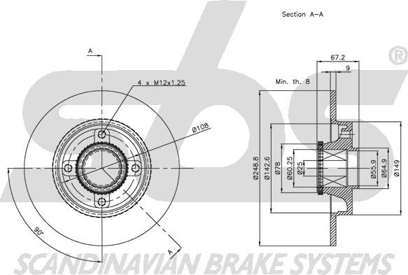 SBS 1815311947 - Тормозной диск www.autospares.lv