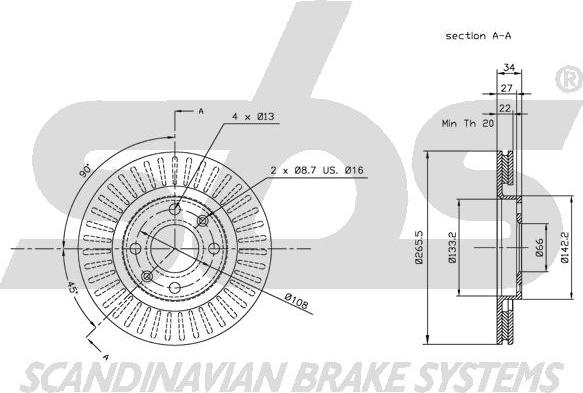 SBS 1815311929 - Тормозной диск www.autospares.lv