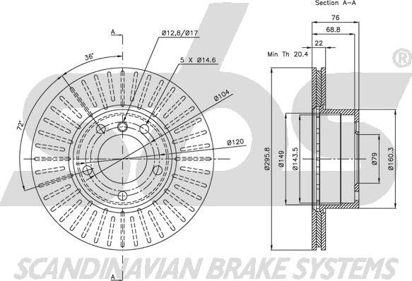 SBS 1815311536 - Тормозной диск www.autospares.lv