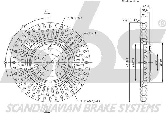 SBS 1815.203969 - Bremžu diski www.autospares.lv