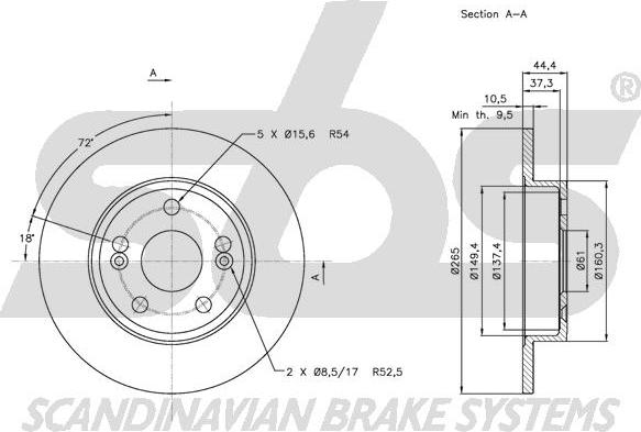 SBS 1815.203934 - Тормозной диск www.autospares.lv