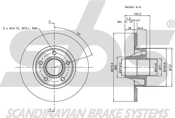 SBS 1815203647 - Bremžu diski www.autospares.lv