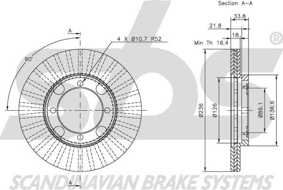 SBS 1815203011 - Bremžu diski www.autospares.lv