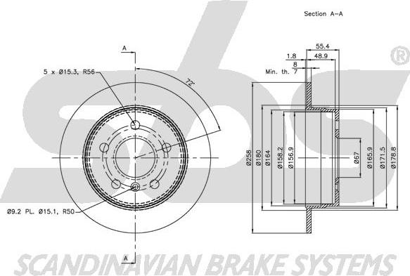 SBS 1815313374 - Bremžu diski autospares.lv