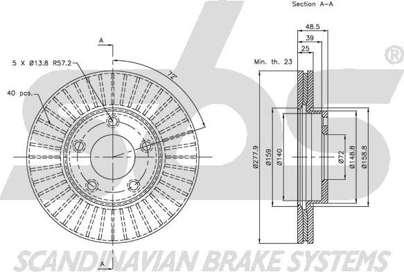 SBS 1815313251 - Brake Disc www.autospares.lv