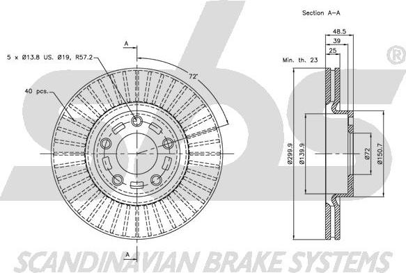 SBS 1815313253 - Bremžu diski www.autospares.lv