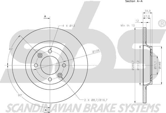 SBS 1815203743 - Bremžu diski autospares.lv