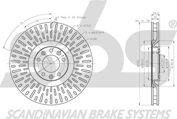 SBS 1815203751 - Bremžu diski www.autospares.lv