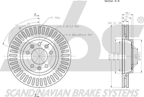 SBS 1815.203735 - Bremžu diski www.autospares.lv