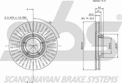 SBS 1815202547 - Bremžu diski www.autospares.lv