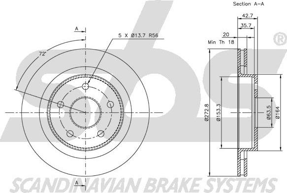 SBS 1815202539 - Bremžu diski www.autospares.lv